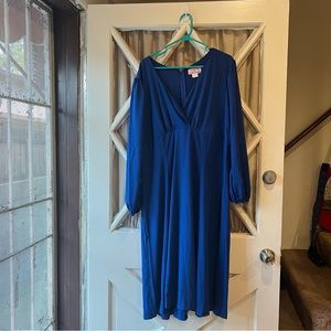 Plus size Unique Vintage Vixen Micheline Pitt Blue 40s dress